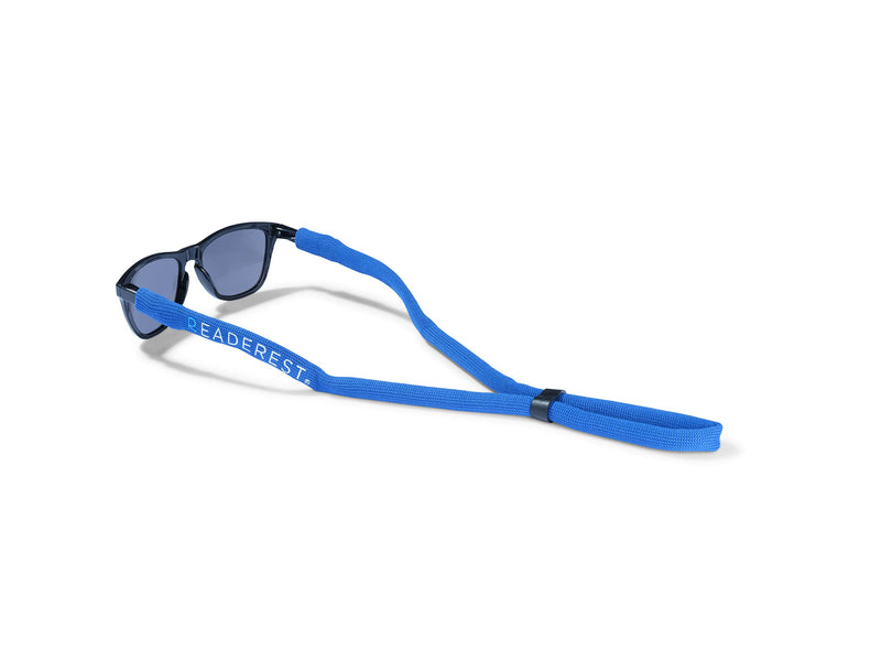 Blue floating glasses strap, sunglasses holder, water sports