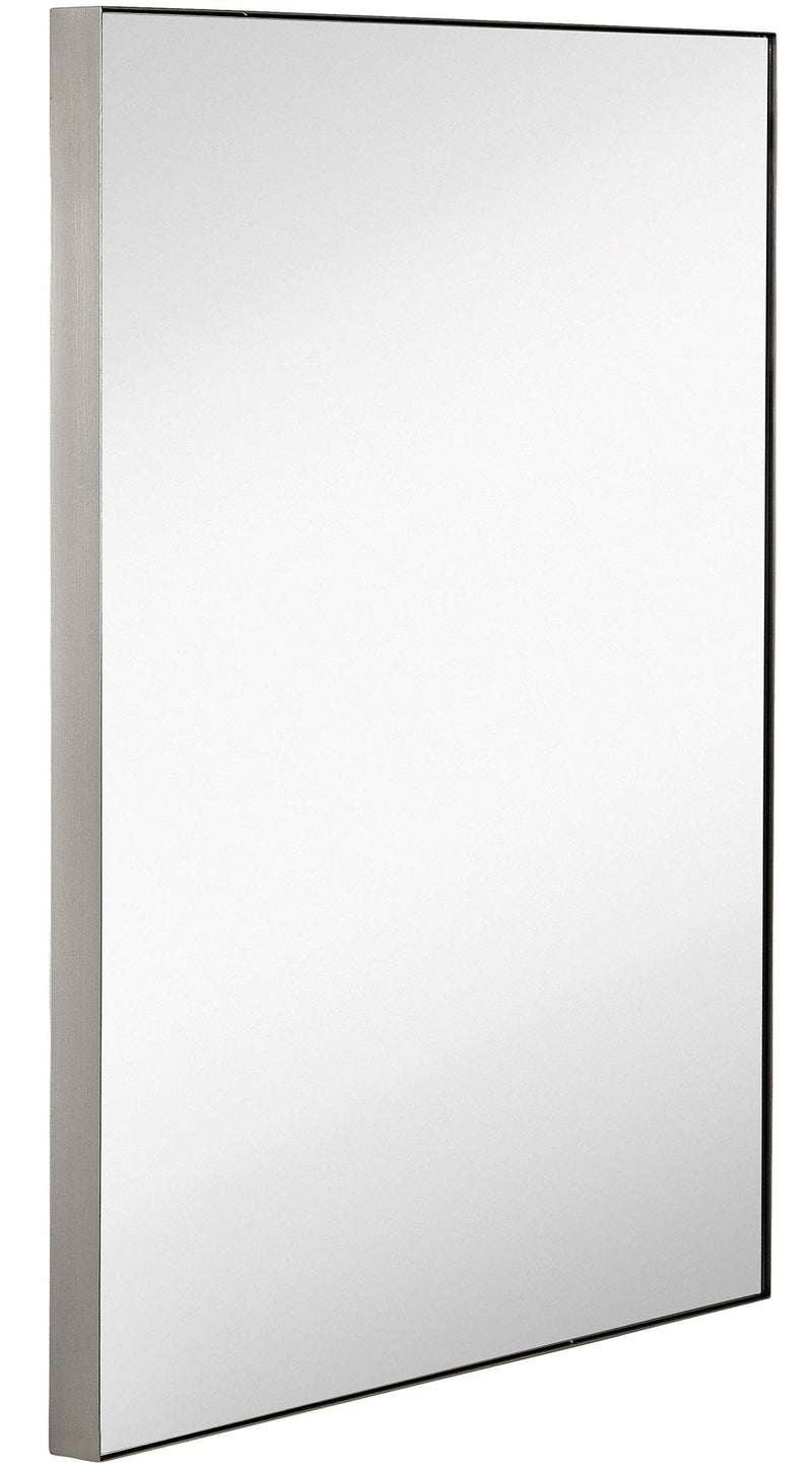 22x30 inch silver makeup mirror with brushed metal frame for wall