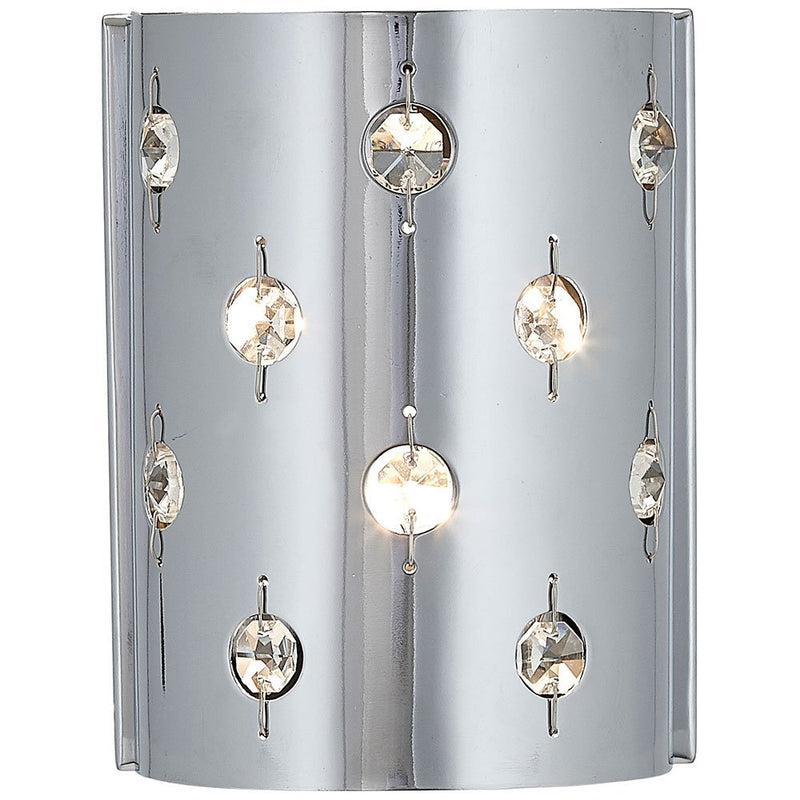 Polished Chrome Glass Bead Single Light Wall Light for Bathroom Hallway