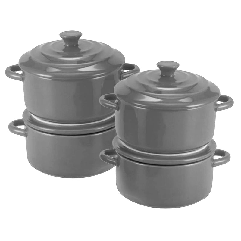 85oz Mini Cocotte Ceramic Baking Ramekins, Mini Casserole with Lids