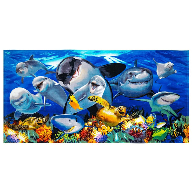 Sea Creatures Beach Towel for Kids Girls Boys Men Women Dolphin Shark