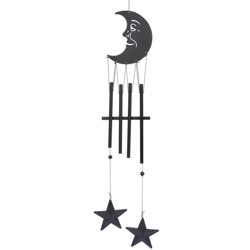 24" H Moon and Stars Outdoor Wind Chimes, Unique Stars and Moon