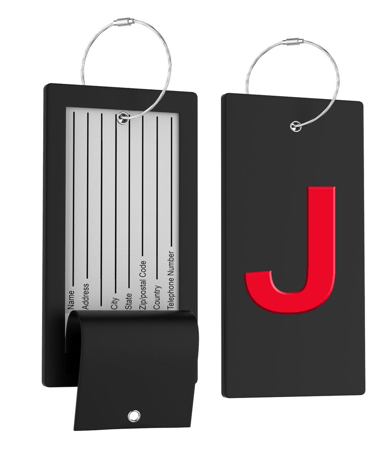 Luggage Bag Tag with Initial - fully bendable stainless steel tag