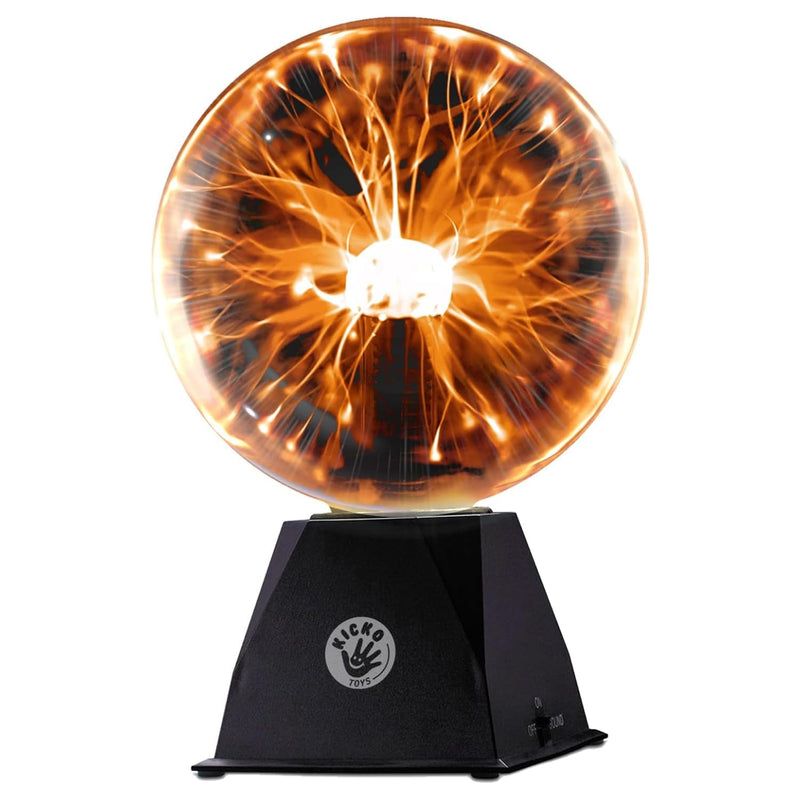 7 Orange Plasma Balls Touch Sensitive Nebula Thunder Lightning Plug-In Plasma