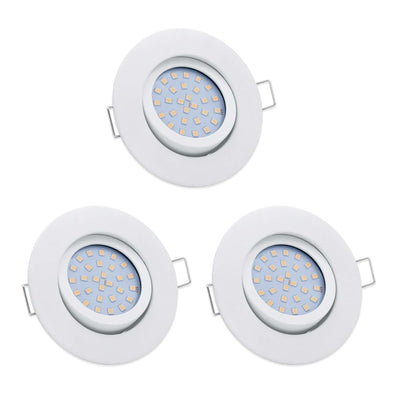 Led recessed spotlight dimmable 4w 400 lumens Ip44 27mm installation depth extra flat 68mm