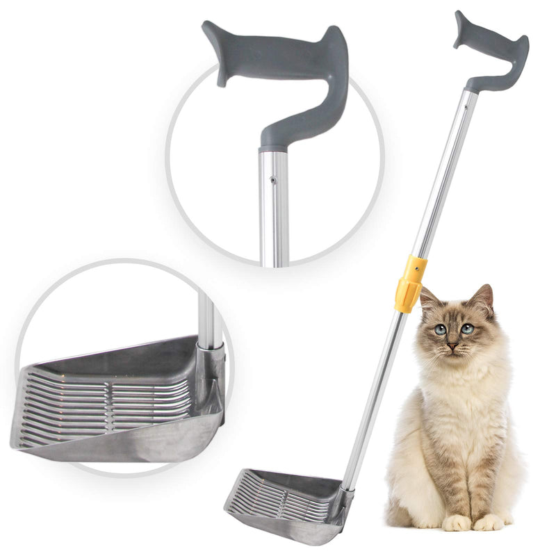 Scoop Monster Stand Up Cat Litter Scoop - (Silver) - Handle with adjustable length