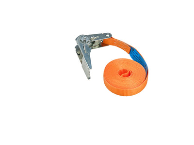 Grack ratchet strap transport and load securing with hook lashing strap