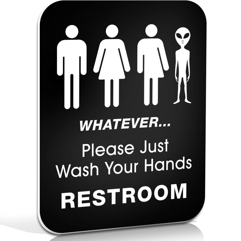 Signs Funny Bathroom Restroom Sign, 115" x 875" Rigid PVC, All Genders, Trans