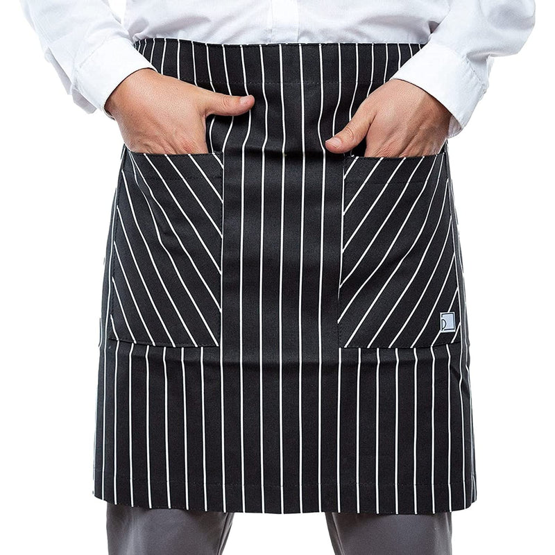 Half apron with pockets - professional cooking apron made of robust cotton with waist -