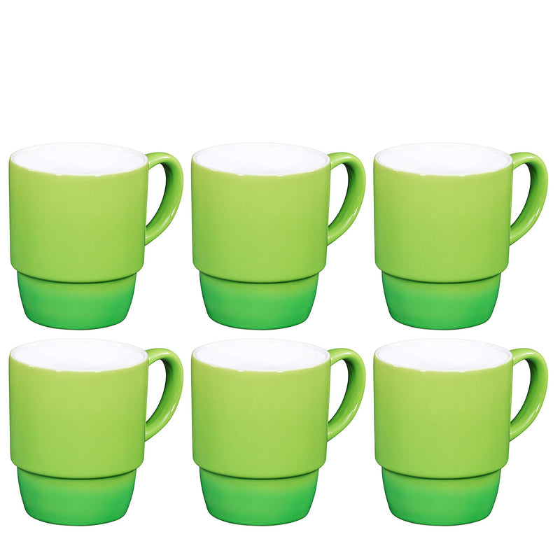 18oz Coffee Mug Set Simple Stackable 6 Piece Cute 18oz Porcelain Mug Set