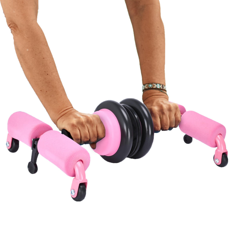 Multifunctional blue wheel sit up trainer for effective abdominal muscle training