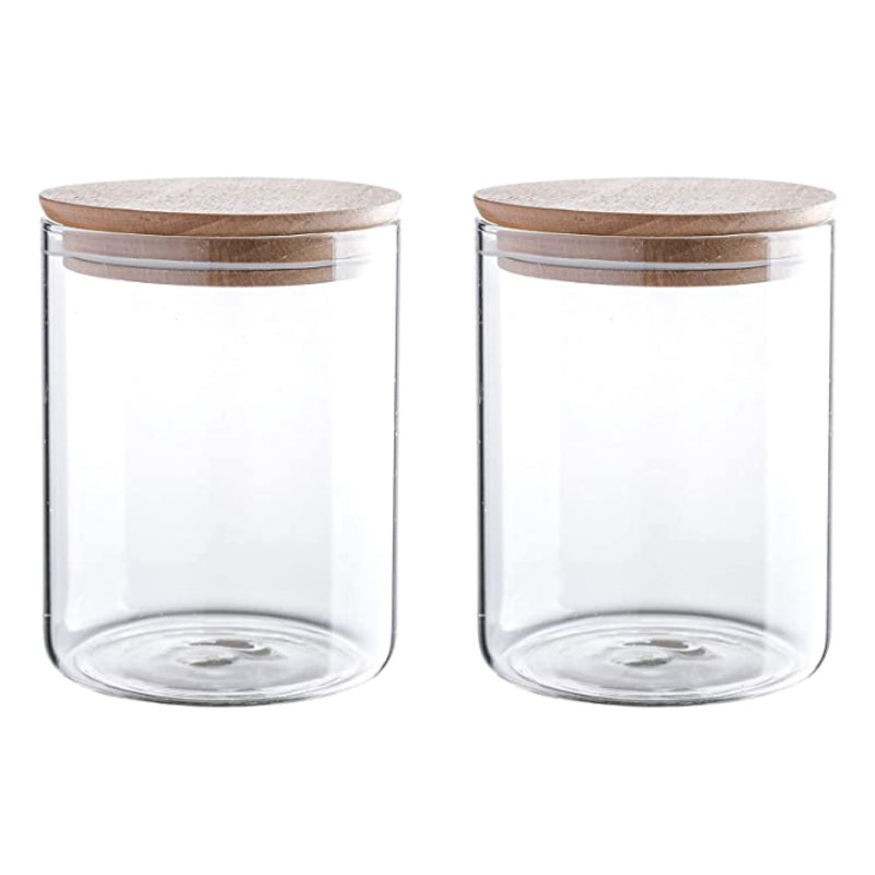 24 ounce canister set with beech wood lids and 2 piece food storage