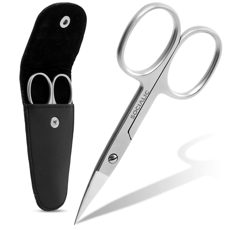 Nail scissors including case, extra sharp cuticle scissors made of stainless steel