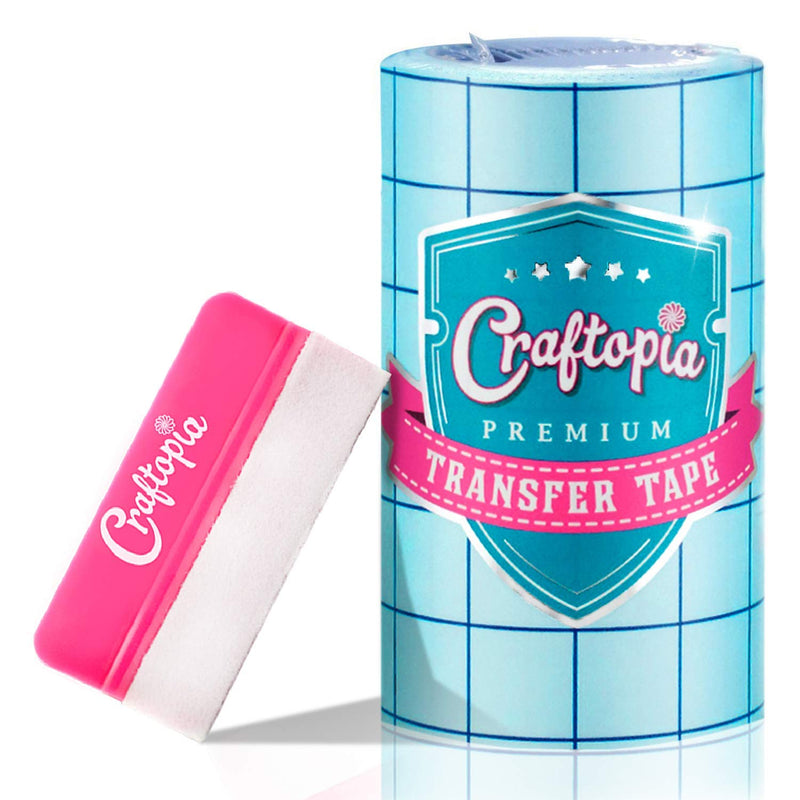 10 x 6" x 50ft Clear Transfer Paper Tape Roll with Blue Alignment Grid