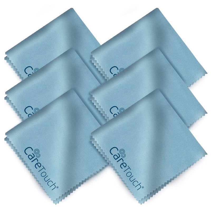 Microfiber Cleaning Cloths 6 Pack - Glass Cloths for Glasses, Lenses