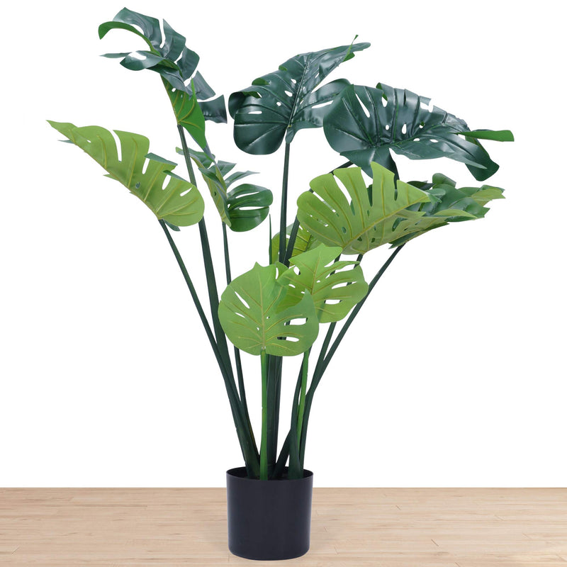 Artificial Monstera Plant - Fake Monstera Deliciosa Plant - 43 Inches with 12