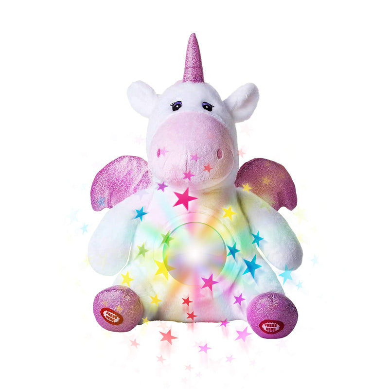 Unicorn Star Projector Night Light for Kids - Unicorn Plush Toy