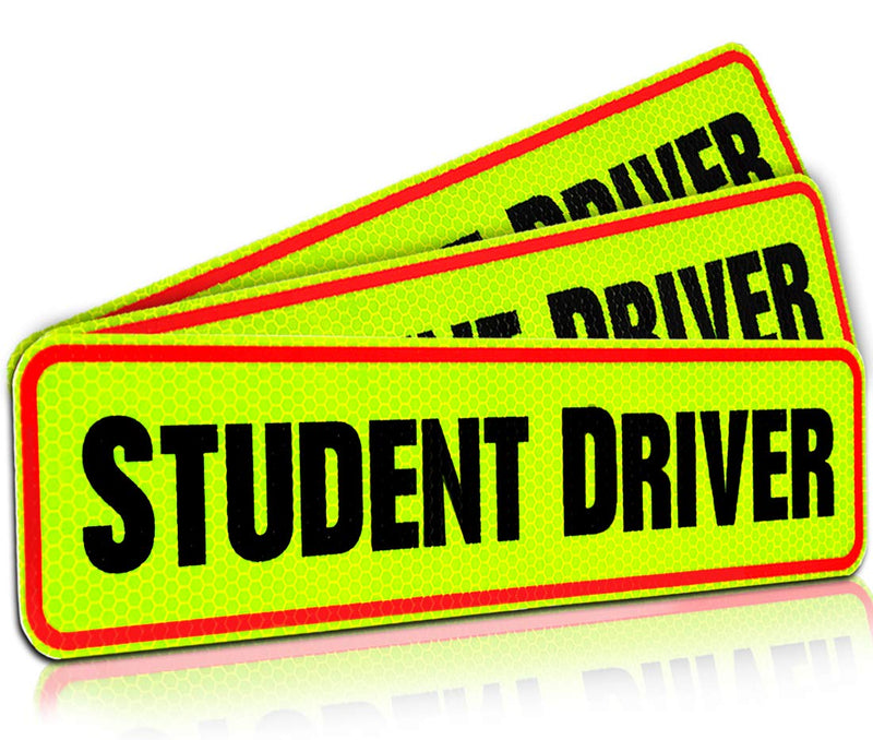 Reflective Student Driver Magnet, 12" Car Magnet Sticker for Newbies and Beginners