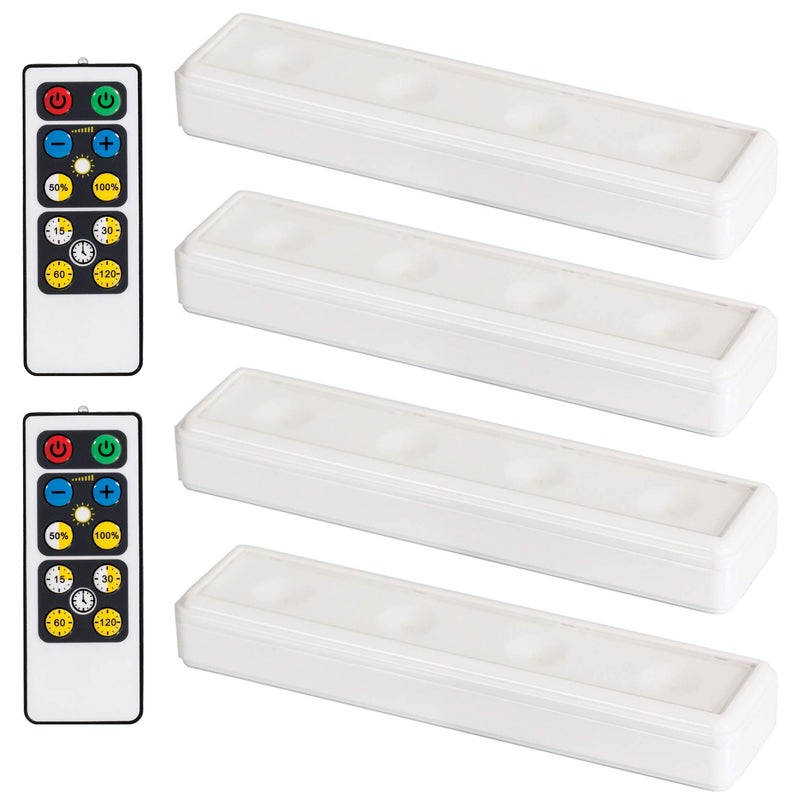 Wireless LED Under Counter Lights 4 Pack with 2 Remote Controls Bottom