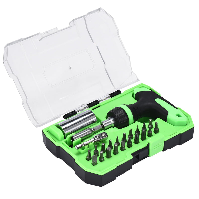 Pantone 802c Magnetic Ratchet Screwdriver Set With Drill Adapter