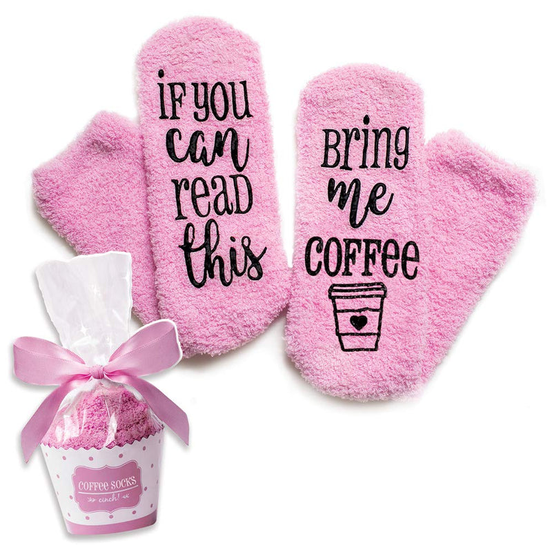 Luxury coffee socks with cupcake gift packaging. If you can read this, bring me