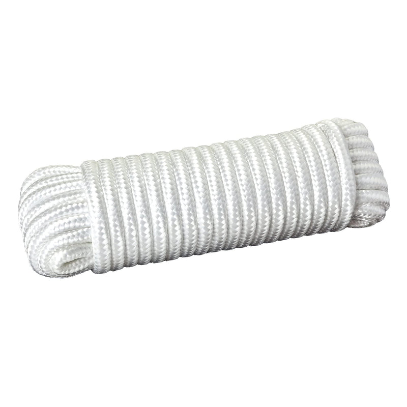 Nylon Rope, Twisted, Tightly Braided - 1 Roll of 3/8" x 50 Feet Rope -