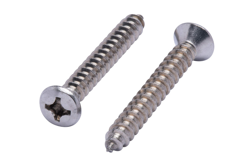 14 x 2" Oval Head Phillips Wood Screws (25pcs) 18-8 (304) Stainless Steel Screws