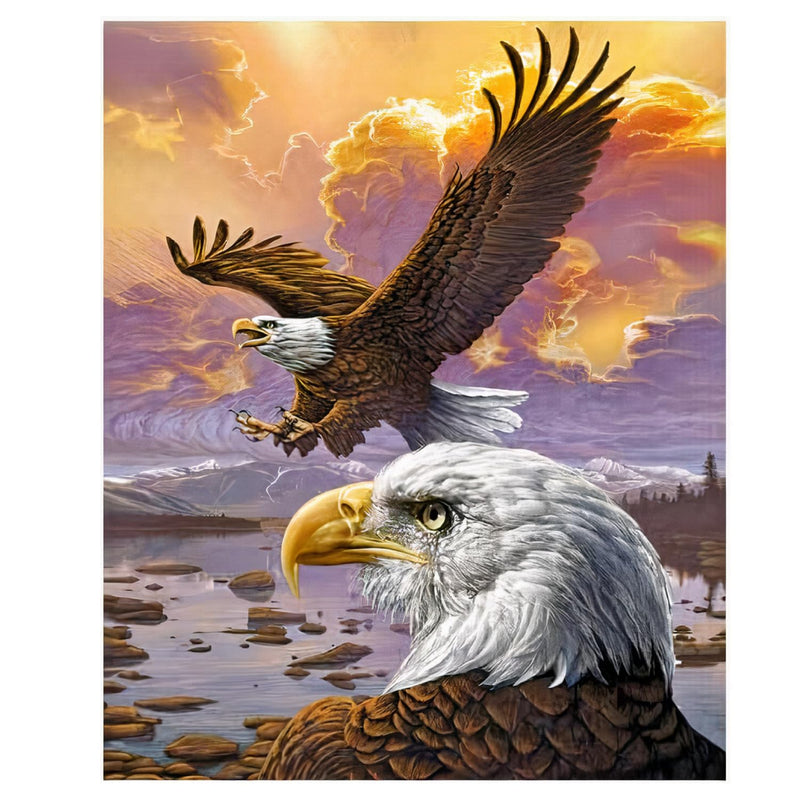 Eagle Fleece Bed Blanket 50" x 60" Flying Eagle Fleece Throw Blanket