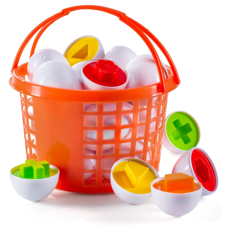 Easter Egg Learning Puzzle in Basket (12 Eggs) - Baby Easter Basket