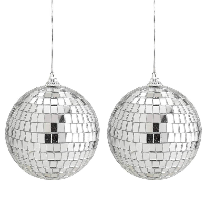 Mirror Disco Balls - 4" Silver Hanging Ornaments - Home Decorations