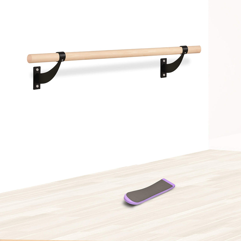 Wall Mounted Ballet Bar with Spinning Board and Wooden Bar - Home Training