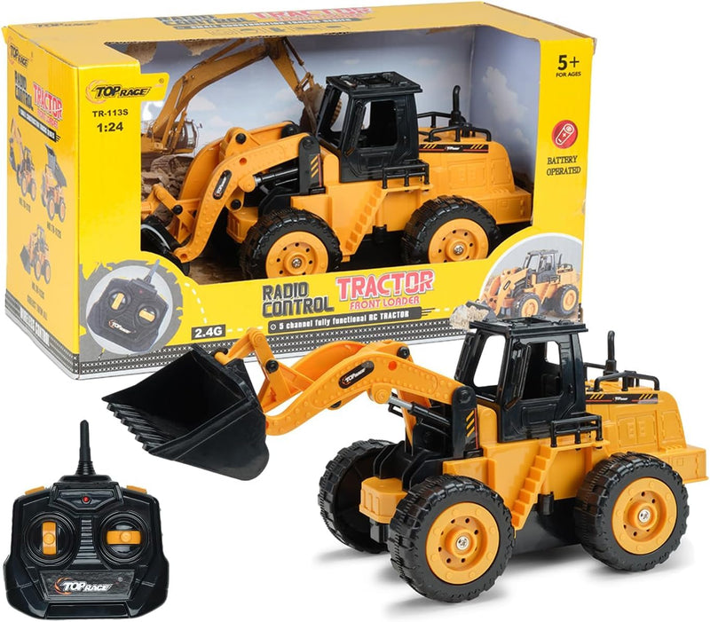 8 Inch RC Front Loader Toy Truck - Construction Toys for Kids - RC Excavator