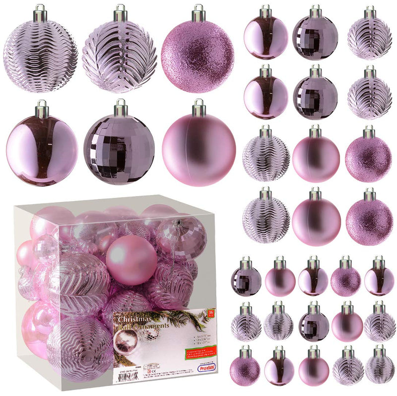 Champagne Christmas Ball Ornaments for Christmas Decoration 36 Pieces