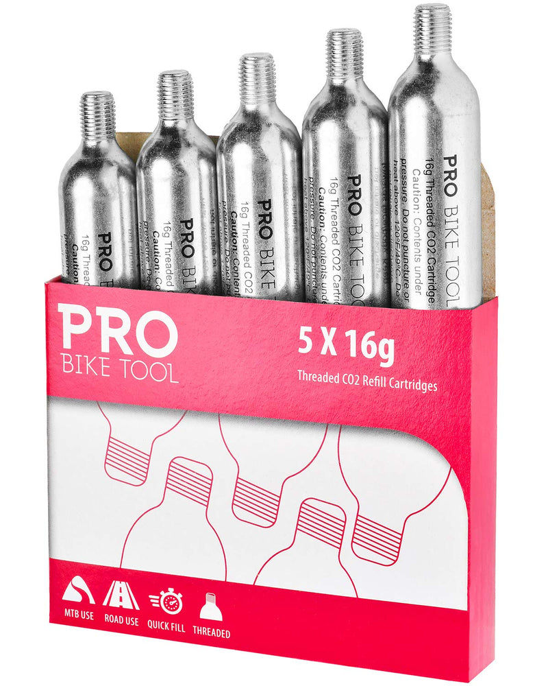 Pro-Bike Tool Threaded CO2 Cartridges - 12 x 25g Rapid