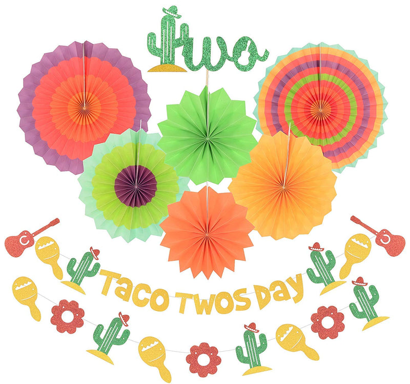 Taco Twosday Birthday Decorations Taco Twosday Cactus Party Decorations, Gold