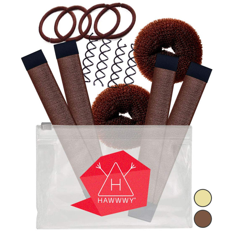 12 Piece Hair Bun Maker - Simple Quick Hair Bun Tool Short Long Thin Hair for Women Girls