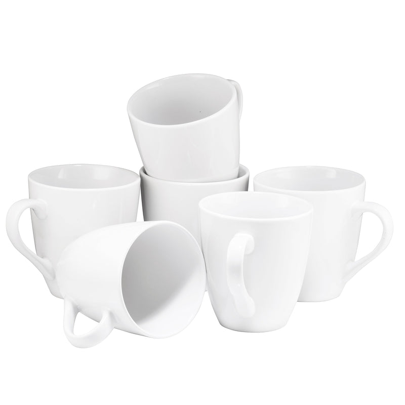 Simple 16oz Coffee Mug Set of 6, Large 16oz Ceramic Mug Set in White