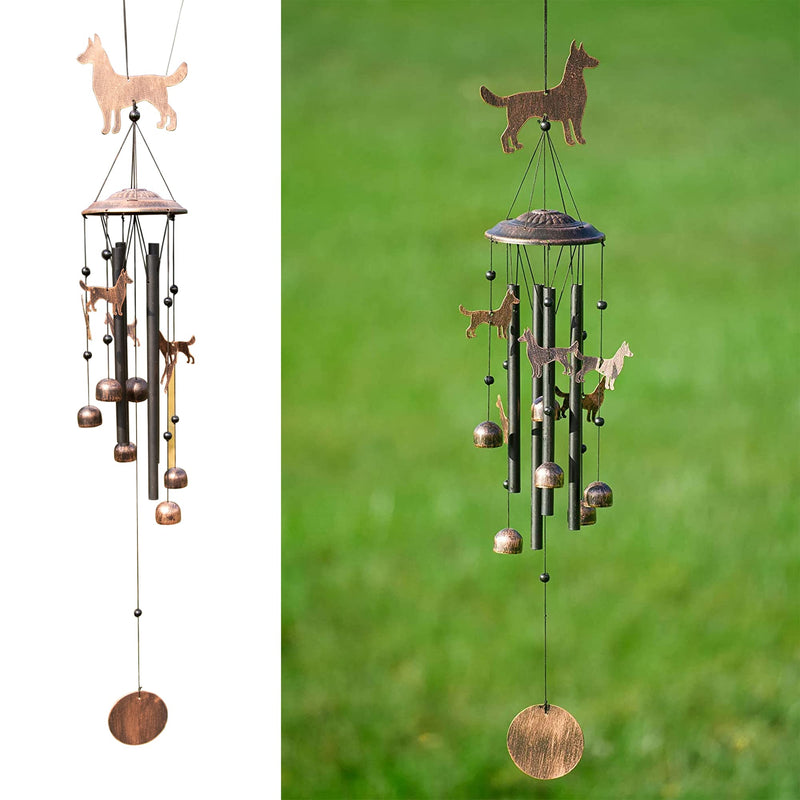 40" H Outdoor Dog Wind Chimes, Unique Outdoor Dog Memorial Wind Chimes