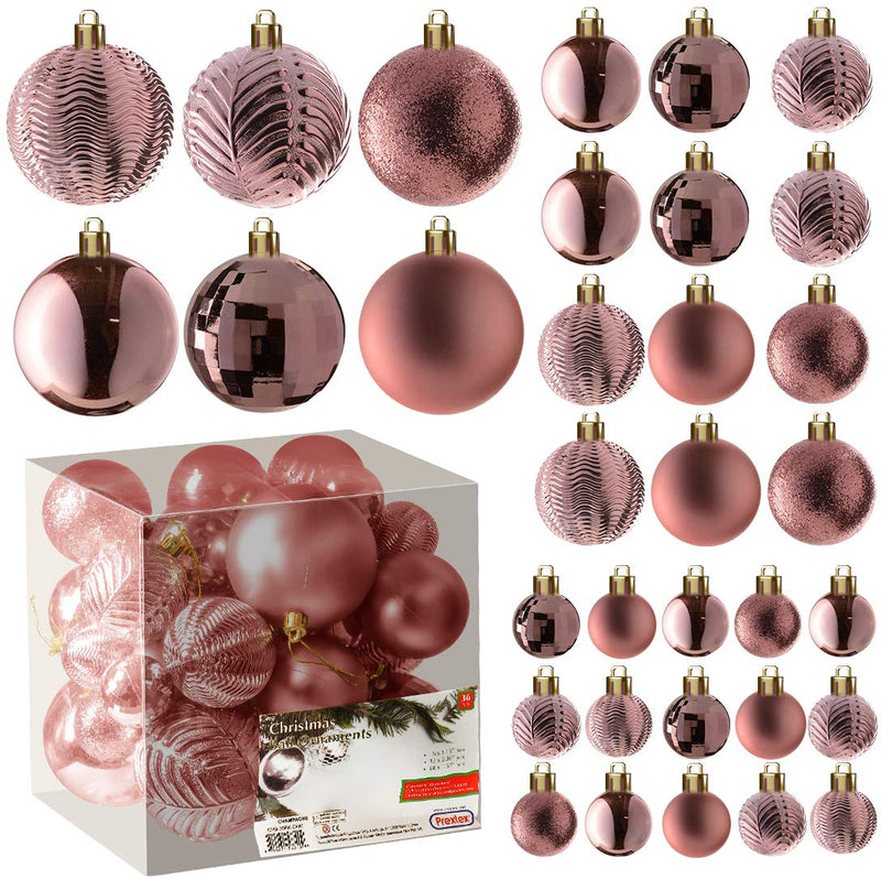 Champagne Christmas Ball Ornaments for Christmas Decoration 36 Pieces