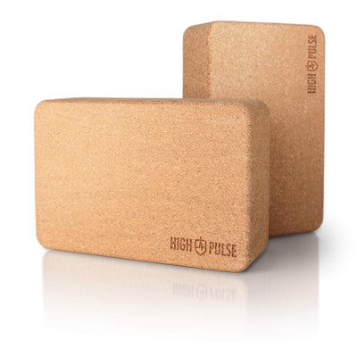 Yoga Block Set of 2 (Cork) High-Quality Yoga Blocks Made from 100% Natural Cork