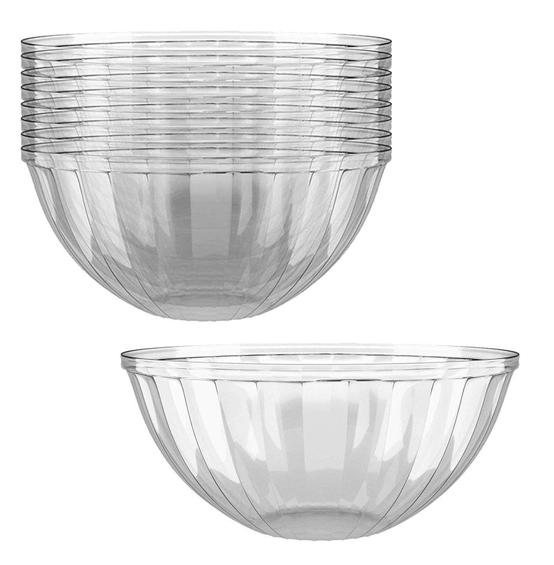 Clear Plastic Serving Bowls 150 Oz 4 Pack - Round Large Disposable Bowls Punch