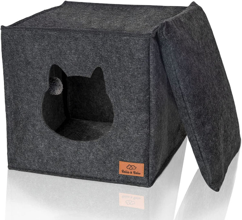 Bella Balu Cat Cave Including Cushion Toy Foldable Cat Bed Cave For