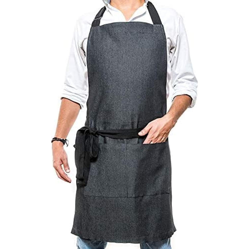 Denim Cooking Apron - Apron for Men with Pockets - Men&