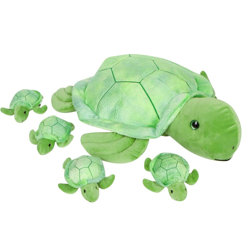 Turtle Stuffed Animals for Girls Ages 3-8 - Mommy Turtle with 4 Baby Turtles