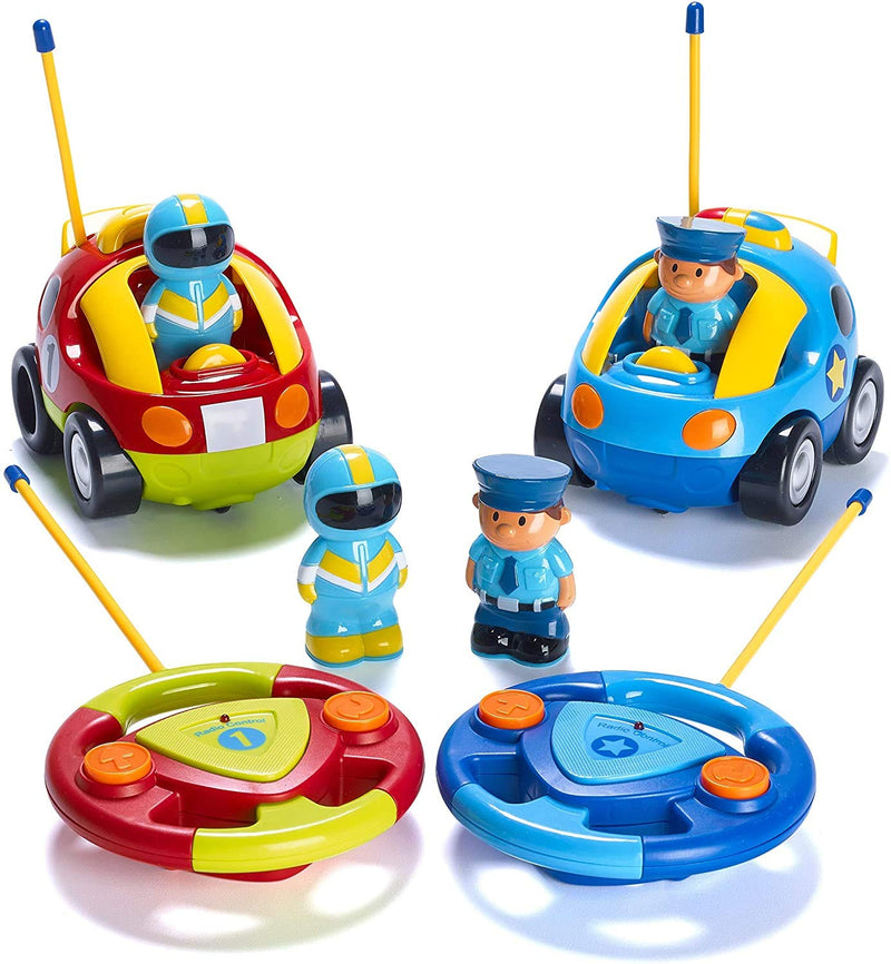 2 Pack Remote Control Cartoon Cars - Police Car and Racing Car - Remote Control