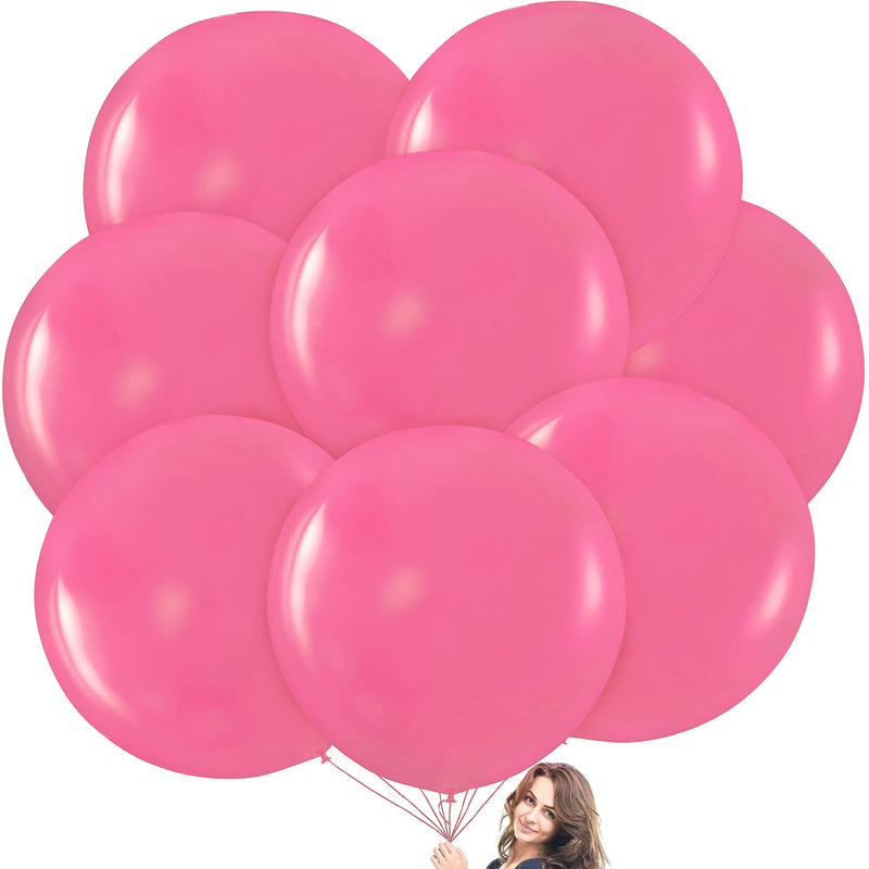 Pink Giant Balloons - 8 Jumbo 36 Inch Pink Balloons for Photoshoot, Wedding,