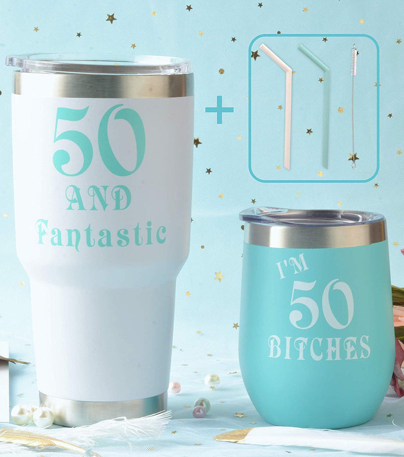 50th Birthday Gifts for Women, 50 And Fabulous Tumbler, 50 And Fabulous Tumbler