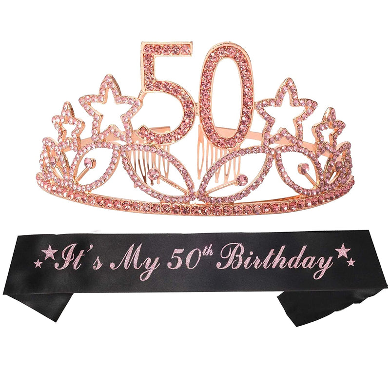 50th Birthday Gifts for Women, 50th Birthday Tiara, 50th Birthday Tiara and Sash