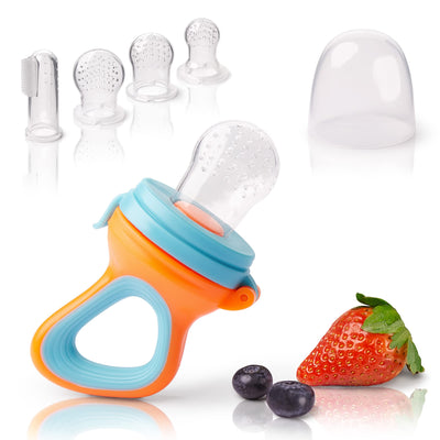 2 fruit teats for babies and toddlers. 6 replacement teats in 3 sizes