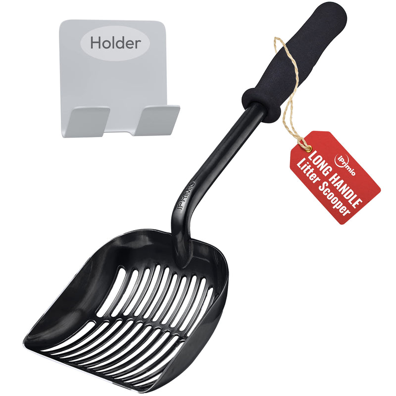 Monster cat litter scoop with 17 inch long handle and soft grip - extra sturdy